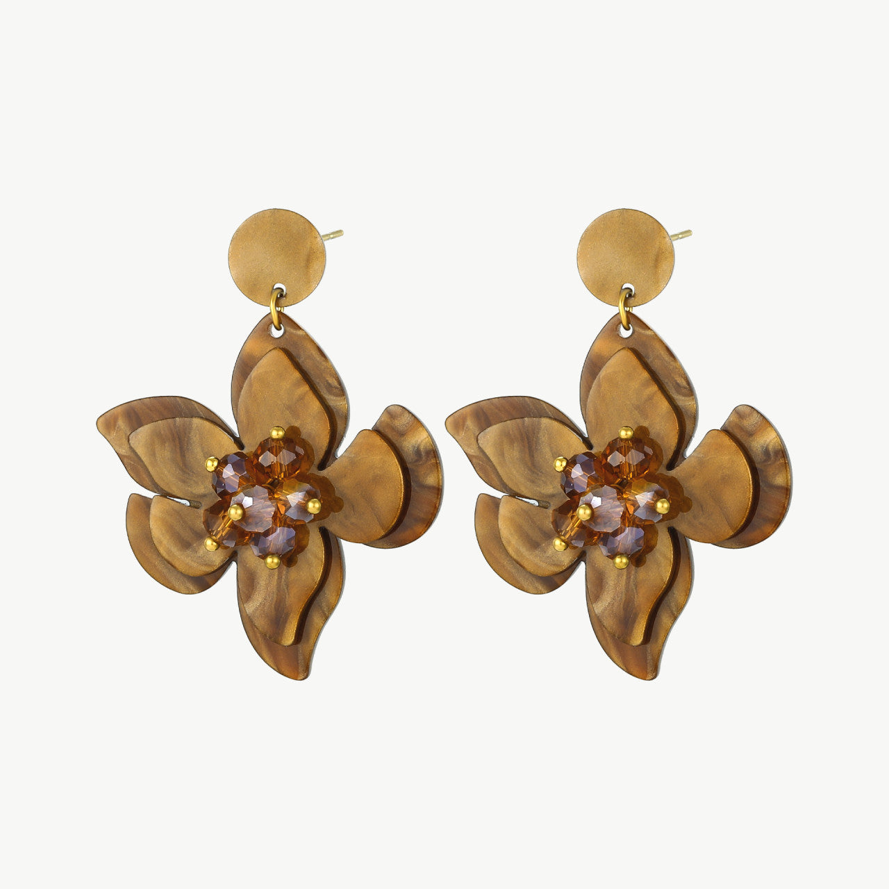 Statement Ohrringe Golden Blossom