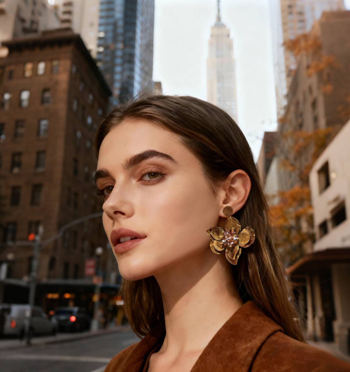 Statement Ohrringe Golden Blossom